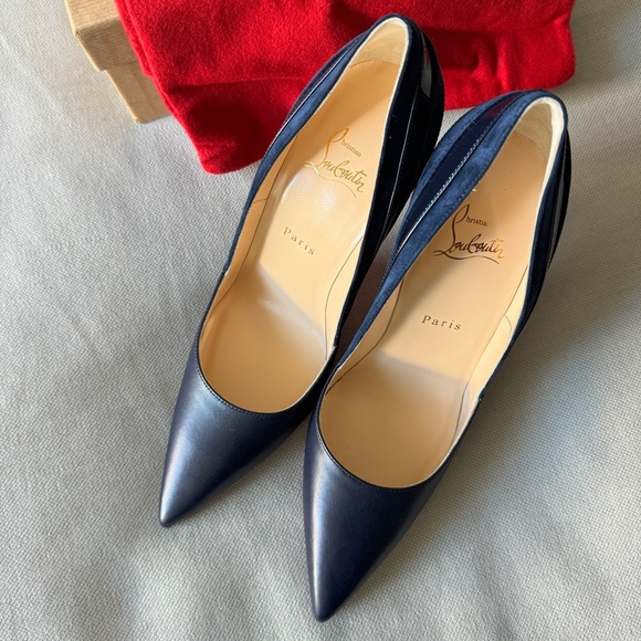 NWT❤️Christian Louboutin❤️Super Pump 100 Patent, Nappa, Suede Mix Heels - Picture 4 of 14